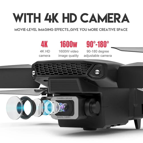 2025 New E88 Pro WIFI FPV Drone Wide Angle HD 4K/1080P Camera  Height Hold Foldable Quadcopter RC Helicopter Toy Gift