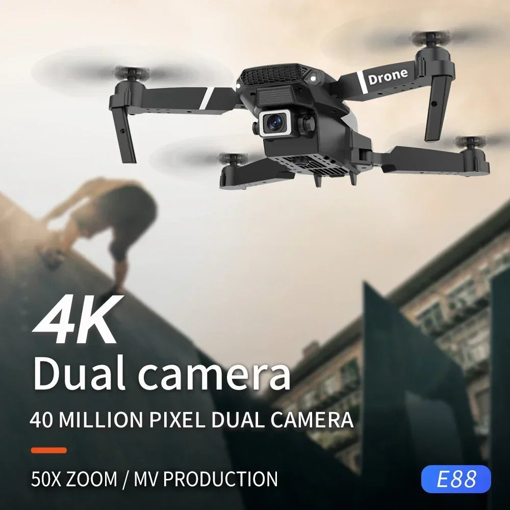 2025 New E88 Pro WIFI FPV Drone Wide Angle HD 4K/1080P Camera  Height Hold Foldable Quadcopter RC Helicopter Toy Gift
