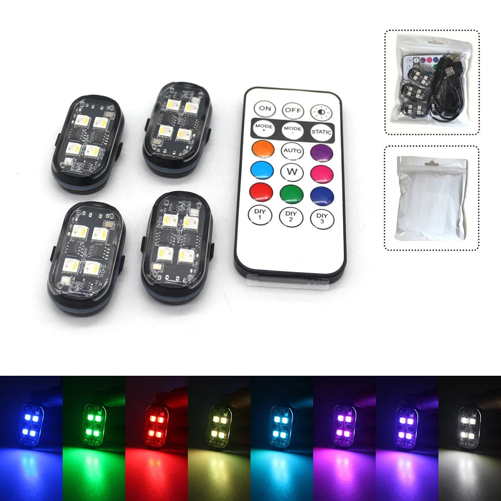 8-Color Wireless Rechargeable LED Strobe Lights
