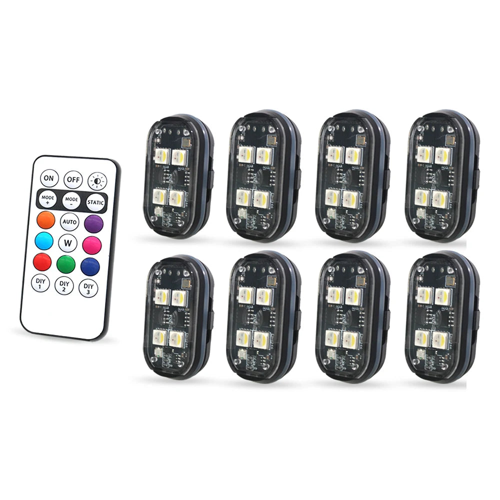 8-Color Wireless Rechargeable LED Strobe Lights