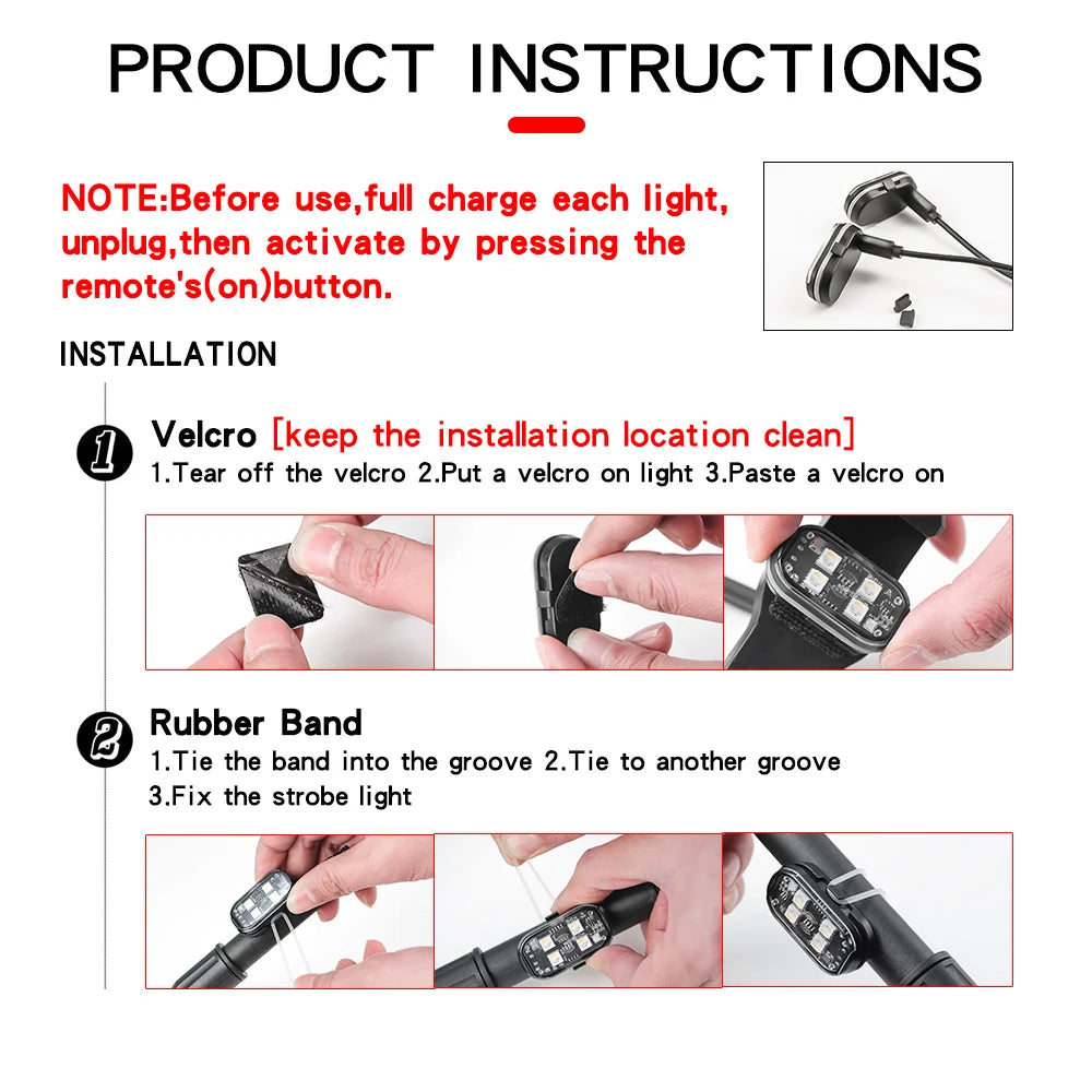 8-Color Wireless Rechargeable LED Strobe Lights