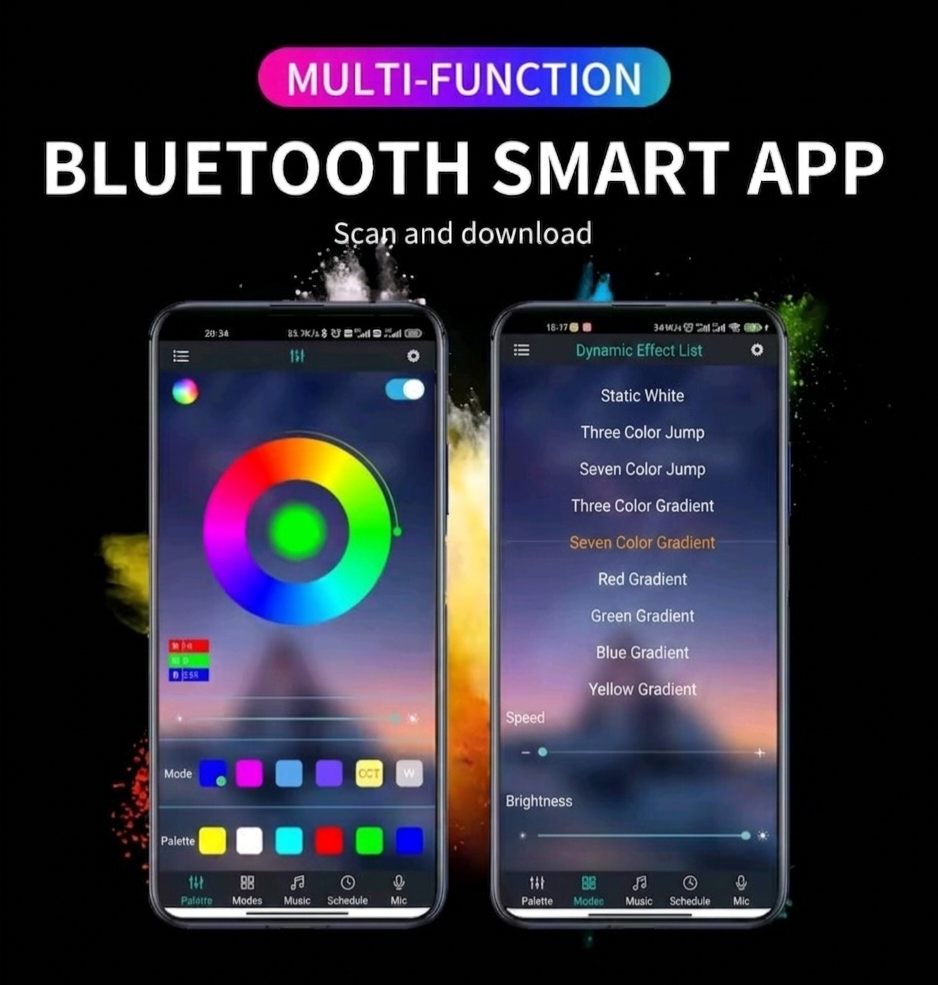 Neon LED Car Interior Ambient Foot Strip Light Kit Accessories RGB Backlight Remote App Music Control Auto Decorative Lamp