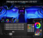 Neon LED Car Interior Ambient Foot Strip Light Kit Accessories RGB Backlight Remote App Music Control Auto Decorative Lamp